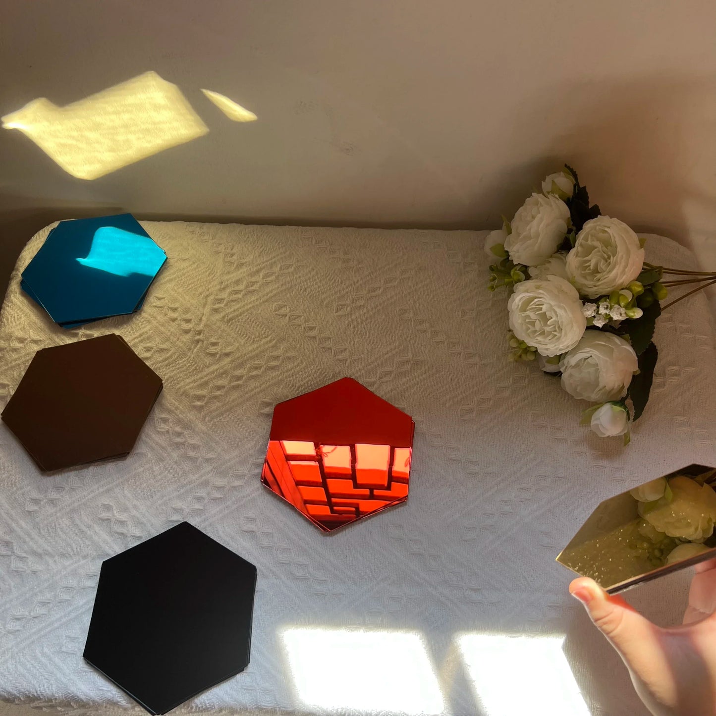 Modern Hexagon 3D Wall Mirrors