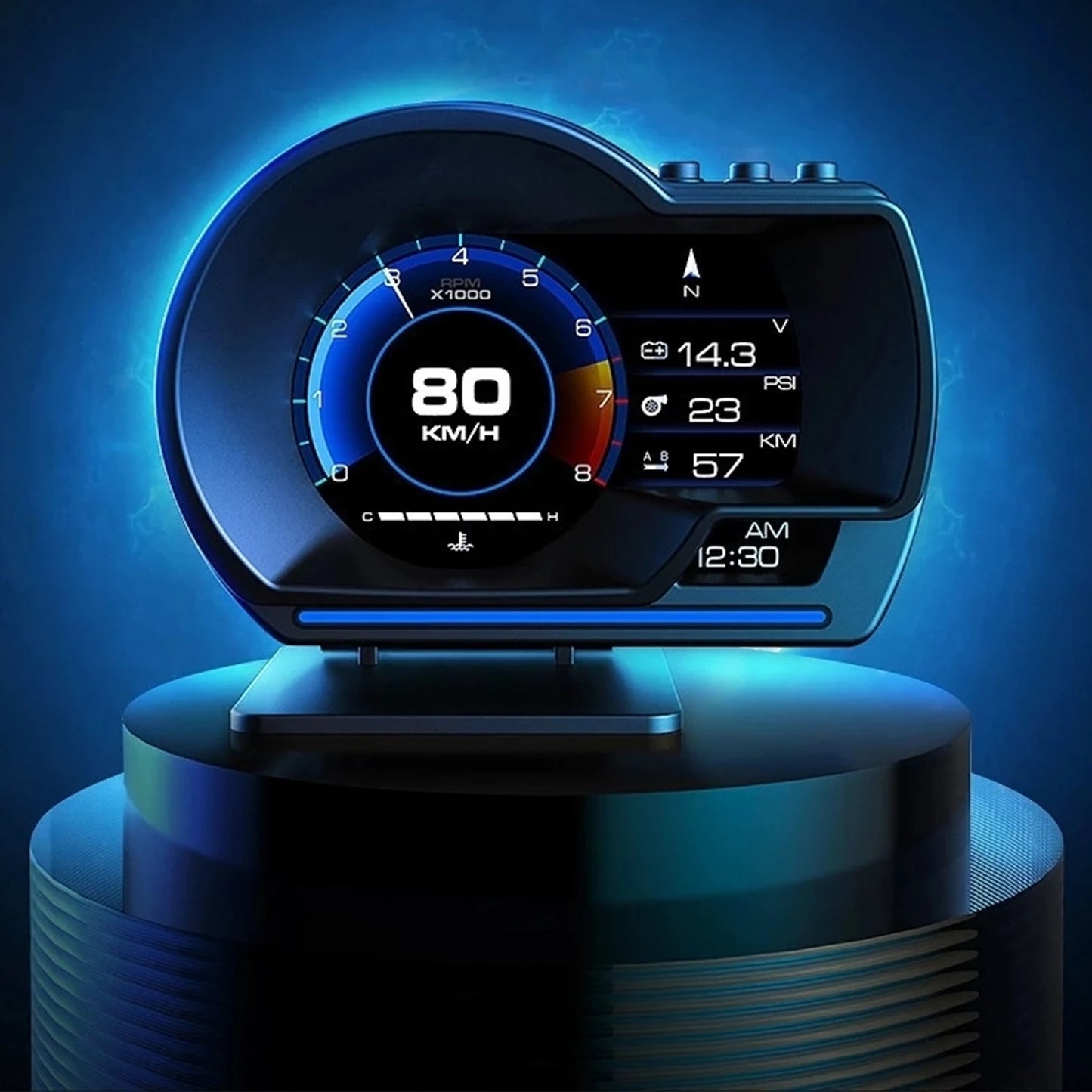 Head Up Display with Speed Warning for Cars