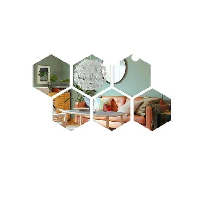 Modern Hexagon 3D Wall Mirrors