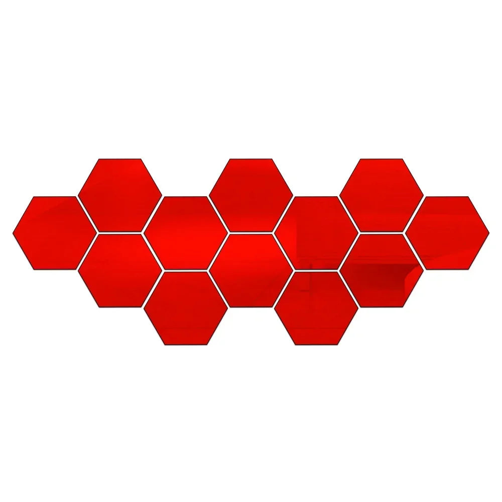 Modern Hexagon 3D Wall Mirrors