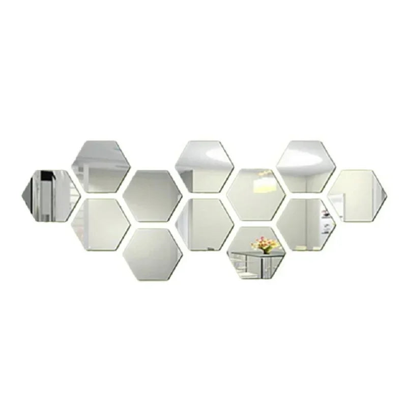 Modern Hexagon 3D Wall Mirrors