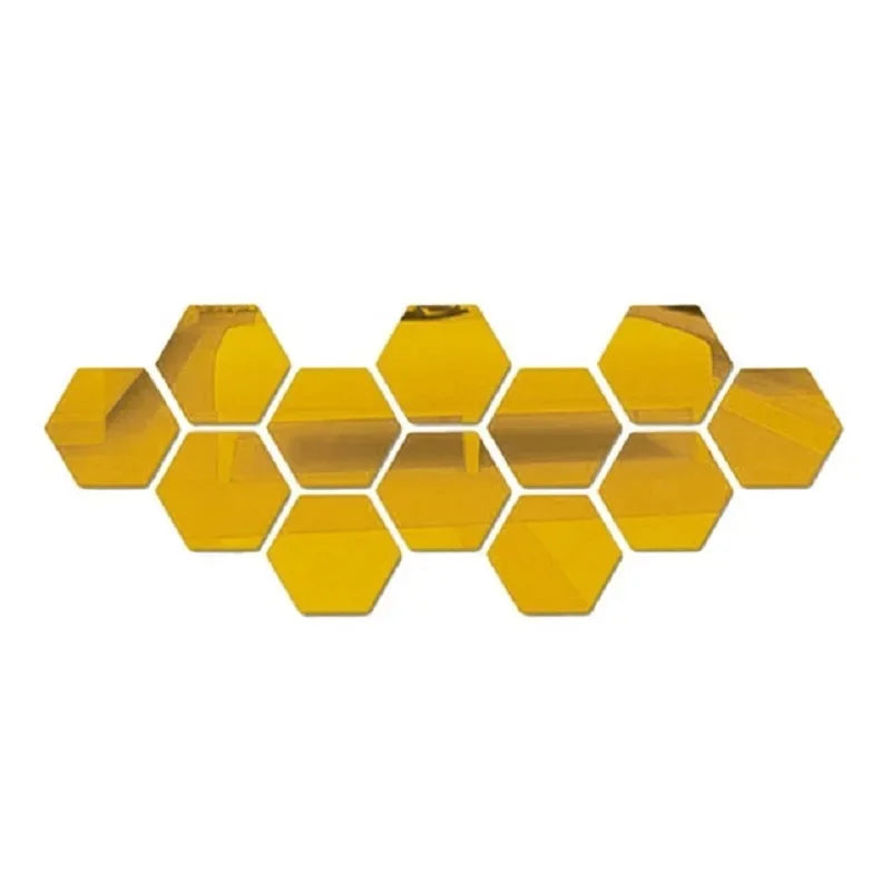 Modern Hexagon 3D Wall Mirrors