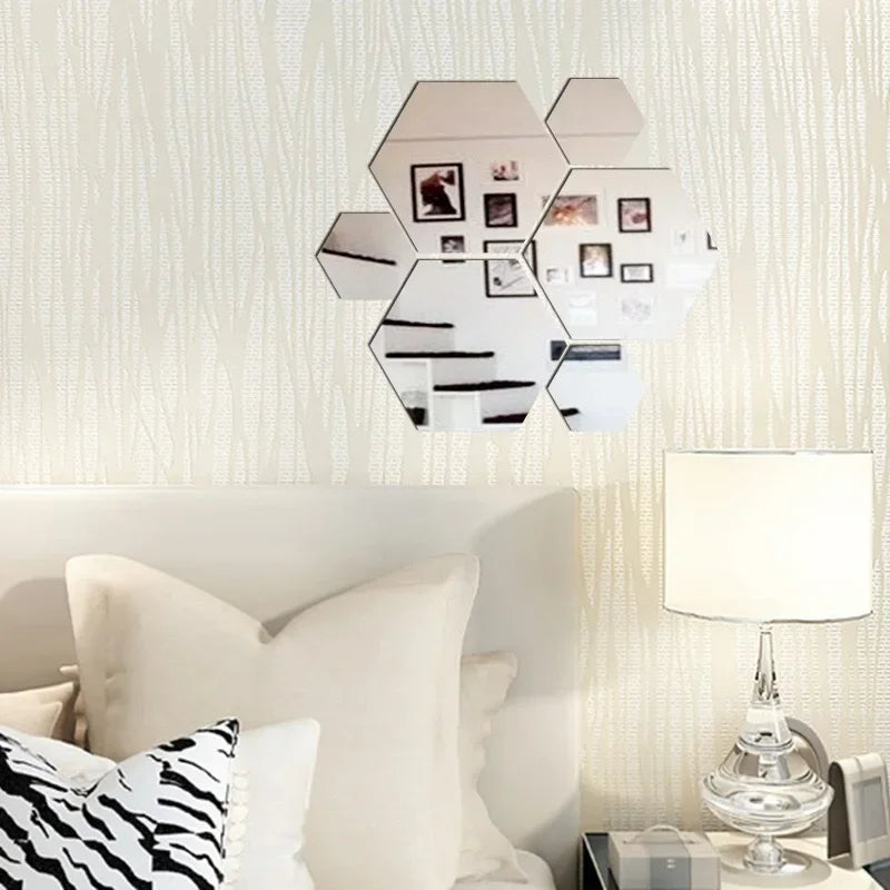 Modern Hexagon 3D Wall Mirrors