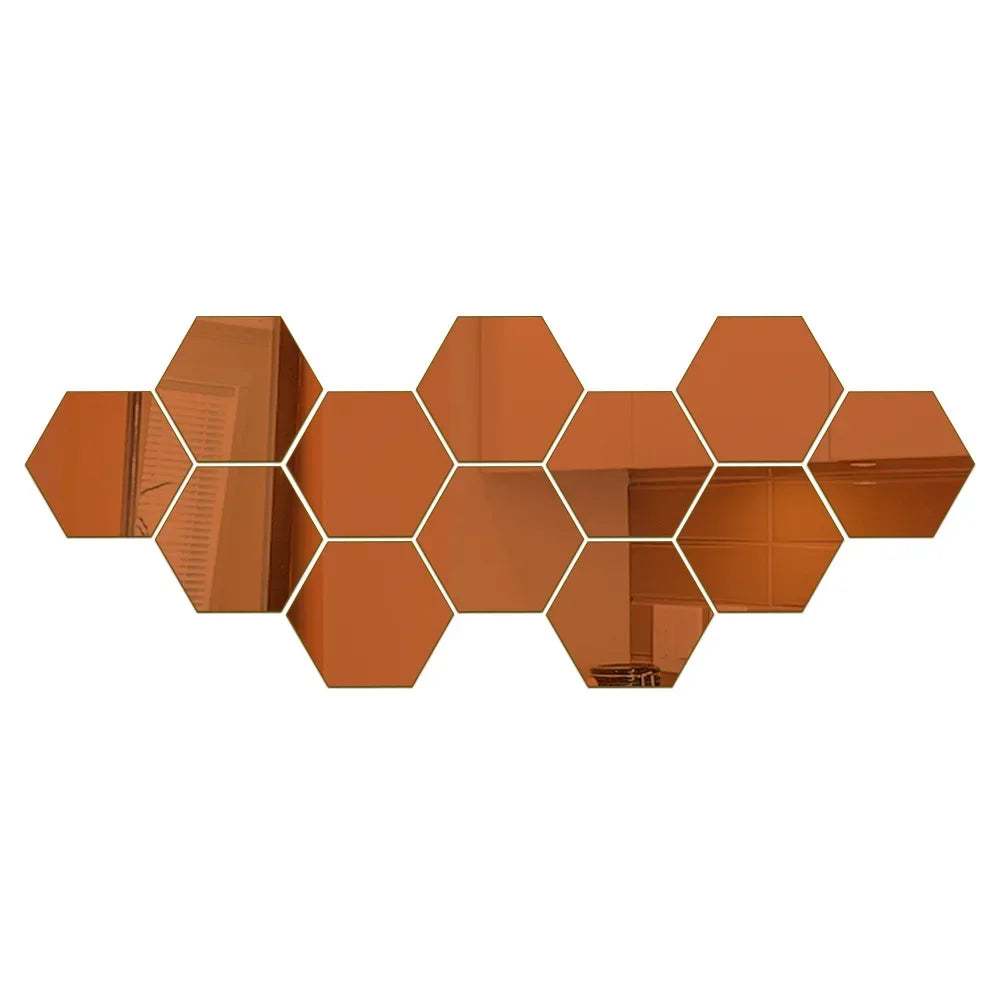 Modern Hexagon 3D Wall Mirrors