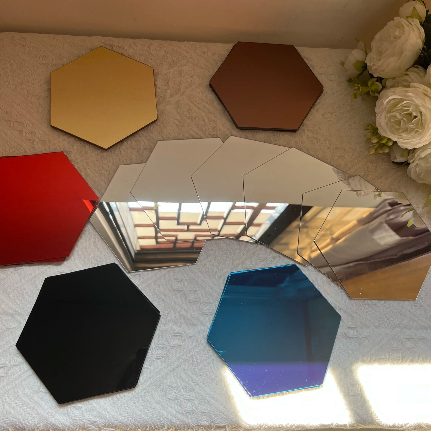 Modern Hexagon 3D Wall Mirrors