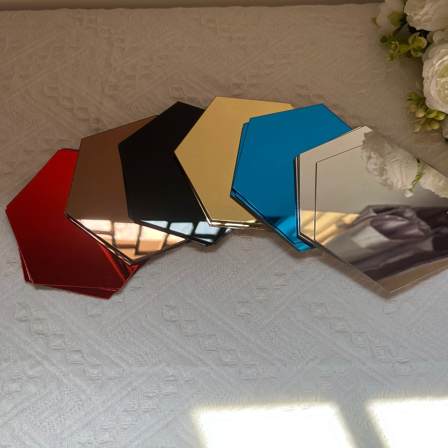 Modern Hexagon 3D Wall Mirrors