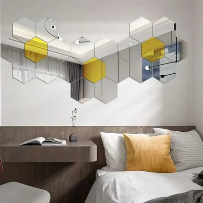 Modern Hexagon 3D Wall Mirrors
