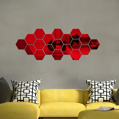 Modern Hexagon 3D Wall Mirrors