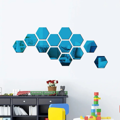 Modern Hexagon 3D Wall Mirrors
