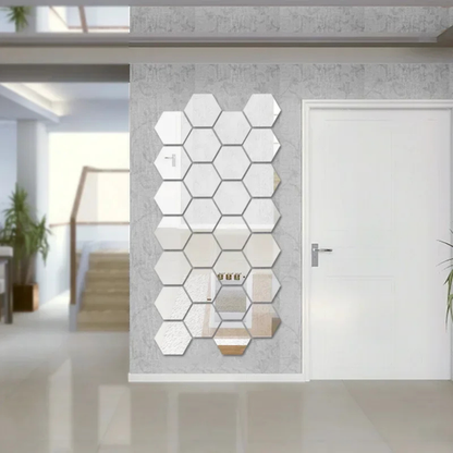 Modern Hexagon 3D Wall Mirrors