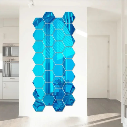 Modern Hexagon 3D Wall Mirrors
