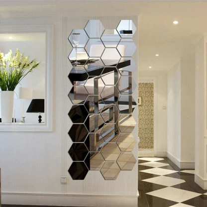 Modern Hexagon 3D Wall Mirrors