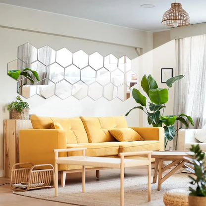 Modern Hexagon 3D Wall Mirrors