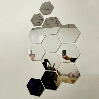 Modern Hexagon 3D Wall Mirrors