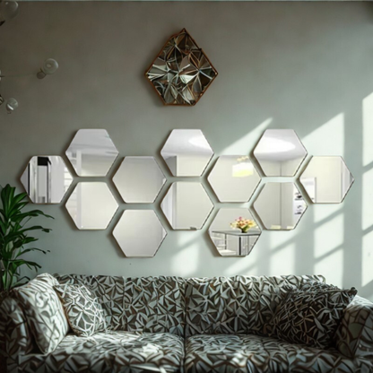 Modern Hexagon 3D Wall Mirrors
