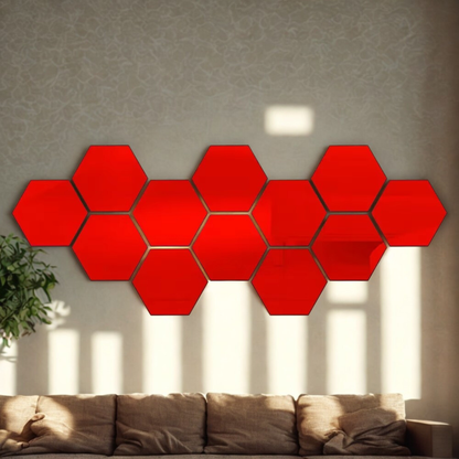 Modern Hexagon 3D Wall Mirrors