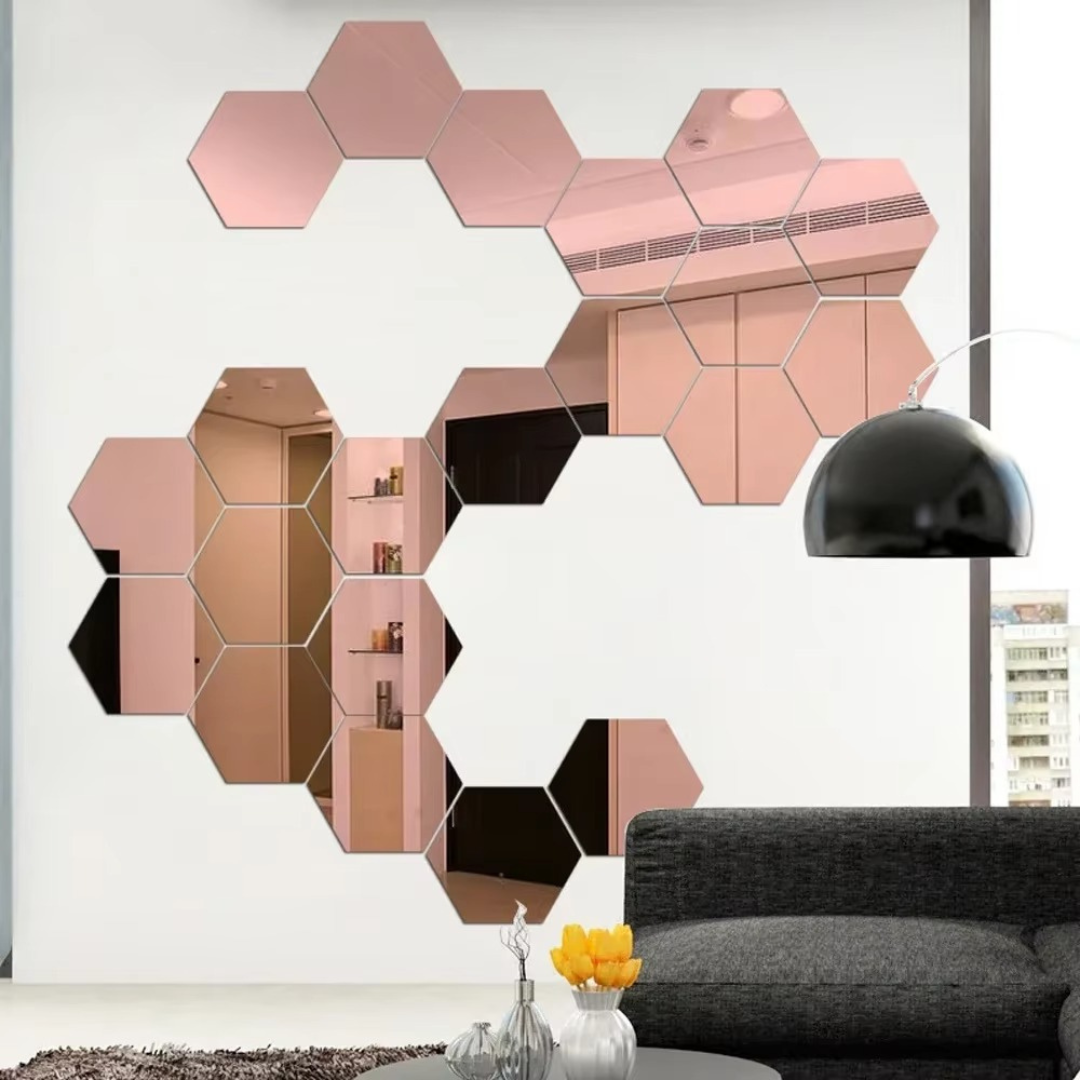 Modern Hexagon 3D Wall Mirrors