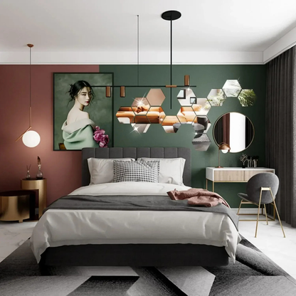 Modern Hexagon 3D Wall Mirrors