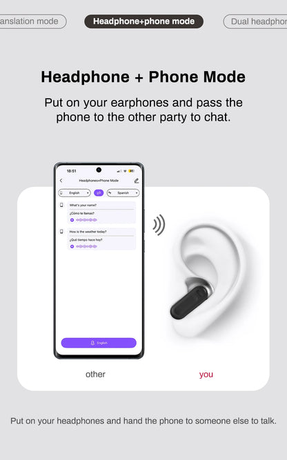 Translator  Bluetooth 6.0 Wireless Headphones