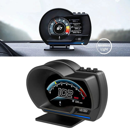 Head Up Display with Speed Warning for Cars