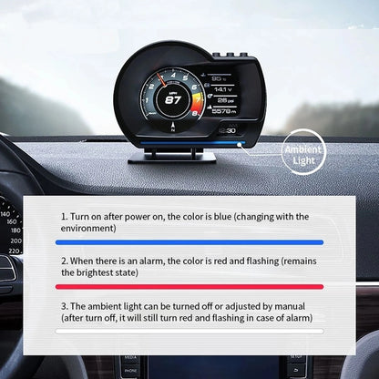 Head Up Display with Speed Warning for Cars
