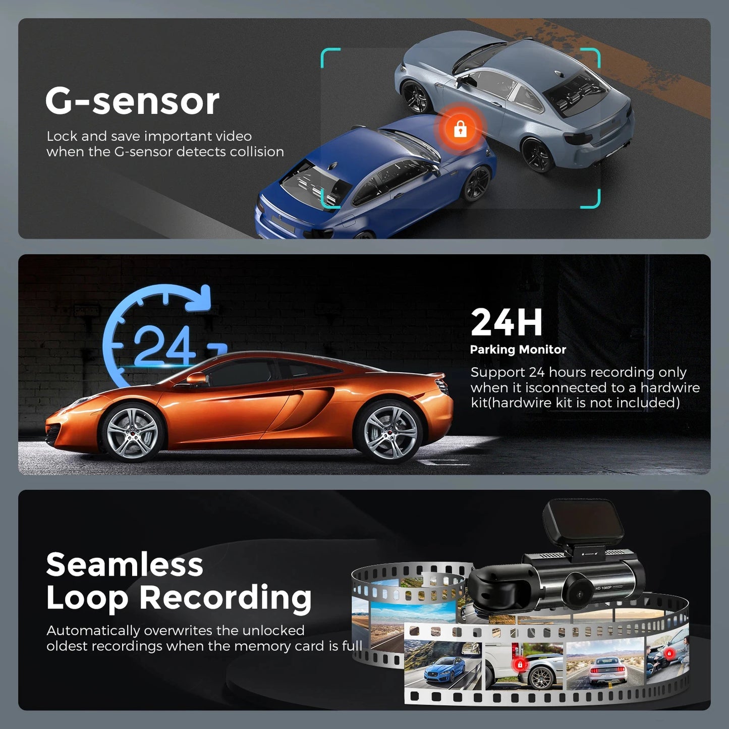 Easy Connect Dual Camera WiFi Dash Cam