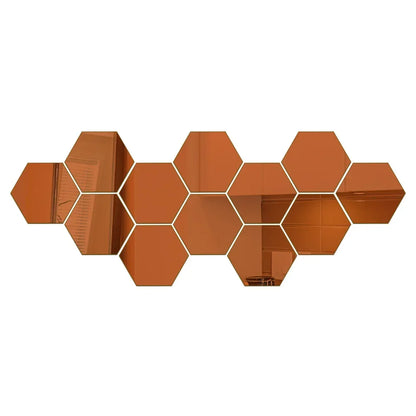 Modern Hexagon 3D Wall Mirrors