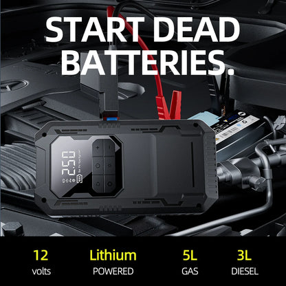 Heavy-Duty 4-in-1 Car Jump Starter with Air Pump and Power Bank